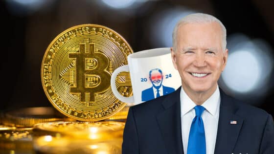 Revuelo en la comunidad de Bitcoin luego de que Biden se mostrara con ojos láser  